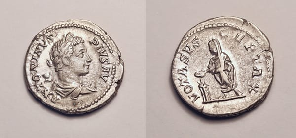 Roman Empire: Caracalla, silver denarius (3.21g), 198-217 CE